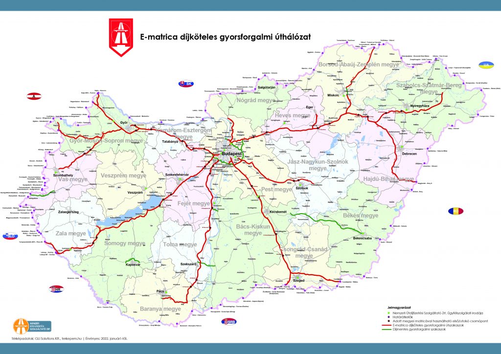 Magyarország autópálya-térkép 2022